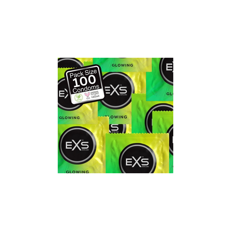 EXS Préservatifs phosphorescents Glowing 53mm x100